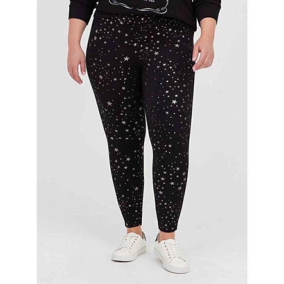 TORRID POCKET PIXIE PANT - LUXE PONTE FOIL STARS (SZ 1) - Picture 1 of 9